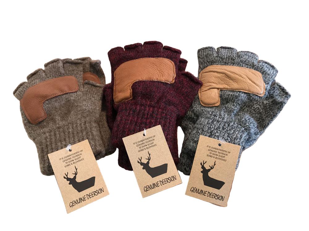 Leather Palmed Fingerless Glove – Great Alaska Glove Company