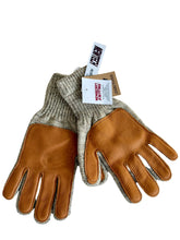 Load image into Gallery viewer, Lined Ragg Wool Gloves with Genuine Deer Skin Leather Palm