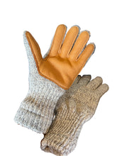 Load image into Gallery viewer, Lined Ragg Wool Gloves with Genuine Deer Skin Leather Palm