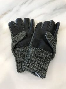 Ragg Wool Gloves with Genuine Deer Skin Leather Palm - Great Alaska Glove Company