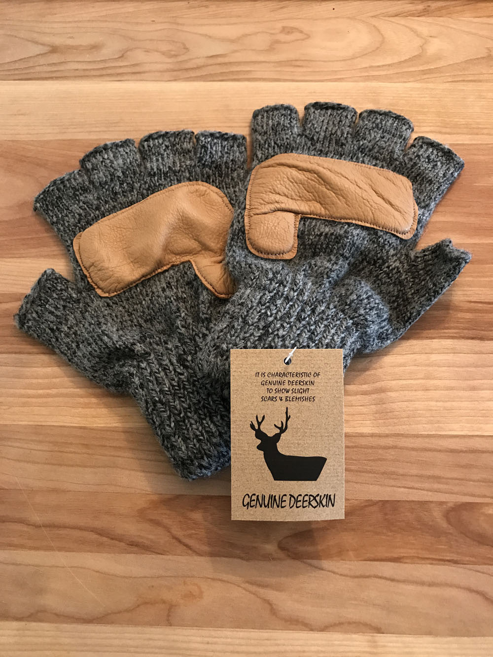Leather Palmed Fingerless Glove - Great Alaska Glove Company